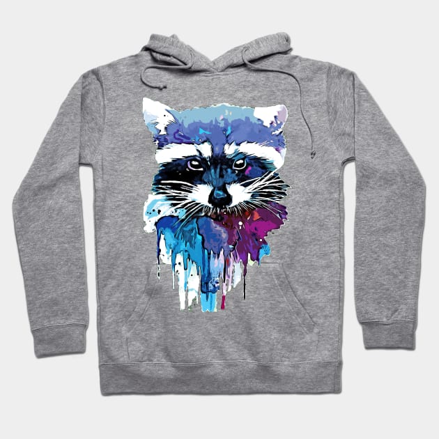 Cool racoon ART Watercolor print Hoodie by CenterForward